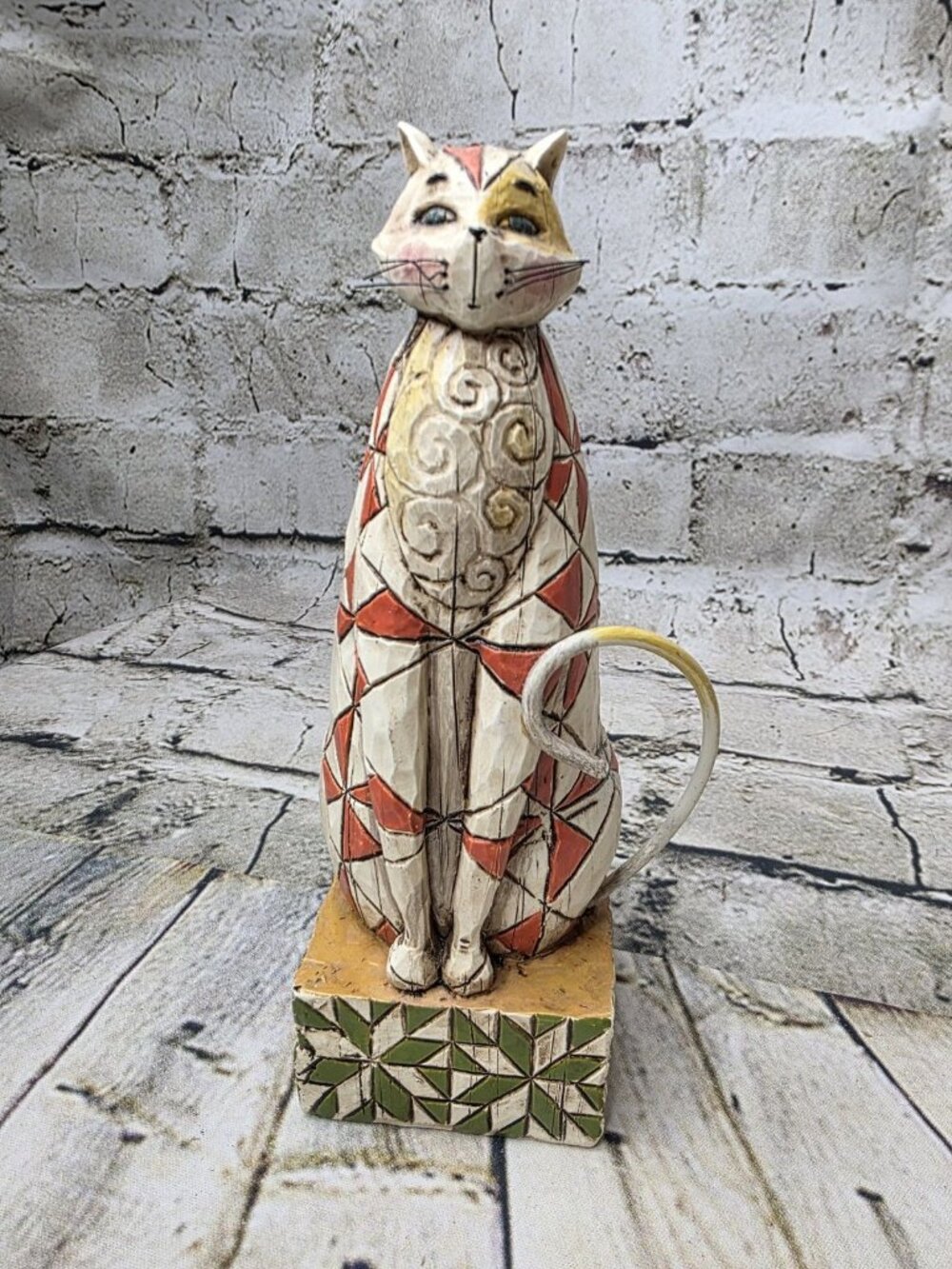 Jim Shore Heartwood Creek 2003 7 x 2.25 Inch Abraham Décor Cat Figurine RETIRED